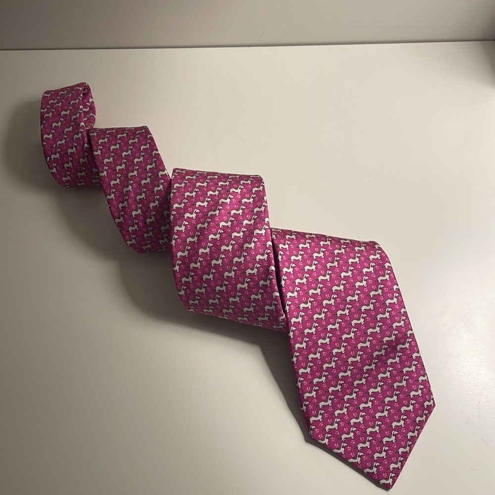 Cremieux Men’s Tie Silk All Over Dog Pattern Pink
